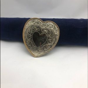 German Silver heart belt buckle